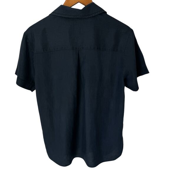 Vintage CLUB CLASSICS 100% Linen Tunic Top Size 10 Navy Blue - Picture 8 of 11